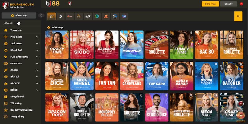 Đa dạng tựa game casino BJ 88 cực hot